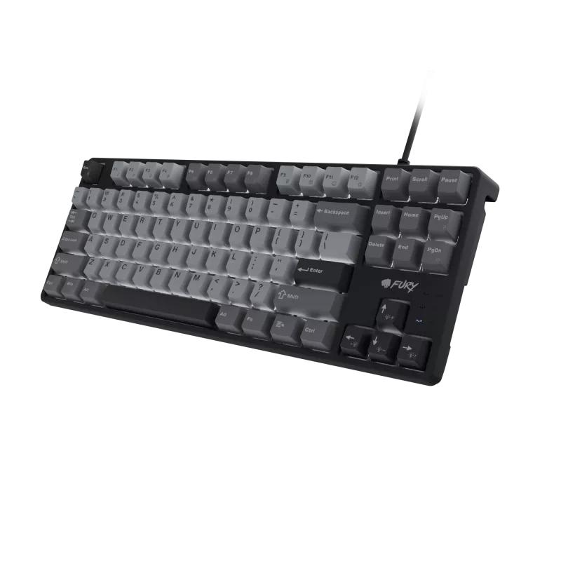 NATEC Fury Gaming-Tastatur Kanabo K2 US weiß hinterleuchtet mechanisch schwarz-grau