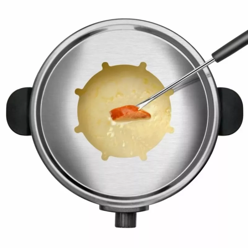 Fondue-Set Taurus FF2 2 L für 8 Personen, Edelstahlgehäuse, 1000 W, 230 V, schwarz/silber