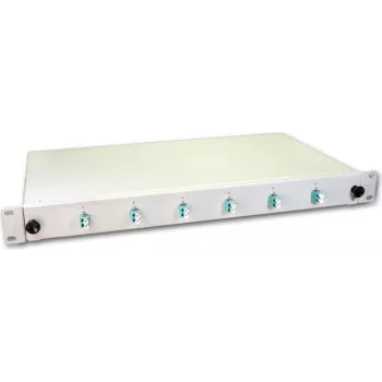Lightwin LWL Spleißbox, 12 Fasern, 6x DLC Multimode, 50/125µm OM3 Pigtail Spleißboxen (SPBOX 12G50 OM3 DLC)