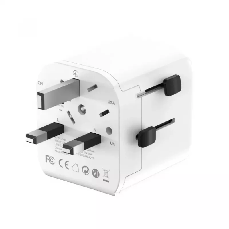 Universal-Reiseadapter GEMBIRD TPA-EU2A12-01-W 12W USB-Netzteil für internationale Steckdosen