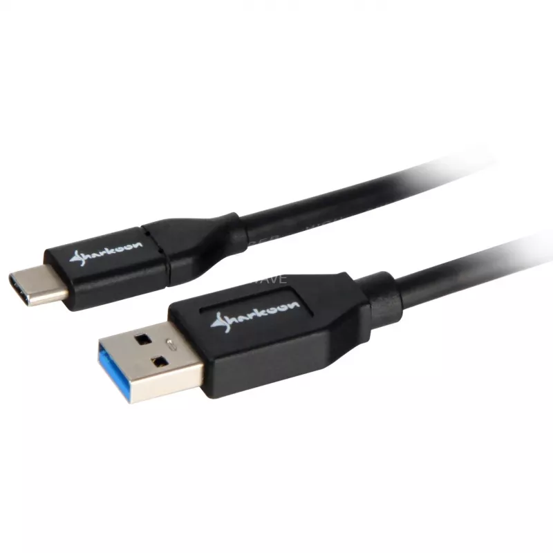 USB-3.2-Gen-2-Kabel, USB-A-Stecker > USB-C-Stecker (schwarz, 0,5 Meter)