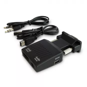 SAVIO CL-145 VGA-zu-HDMI-Konverter, Audio, Full HD, Schwarz