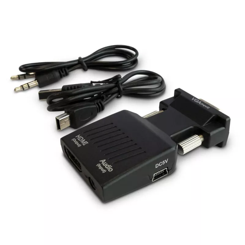 SAVIO CL-145 VGA-zu-HDMI-Konverter, Audio, Full HD, Schwarz