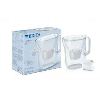 Wasserfilterkanne BRITA Style Essential — weiß, 1,4 l gefiltertes Fassungsvermögen, 2,4 l Tank, kompatibel mit MAXTRA+ Pro Kartuschen