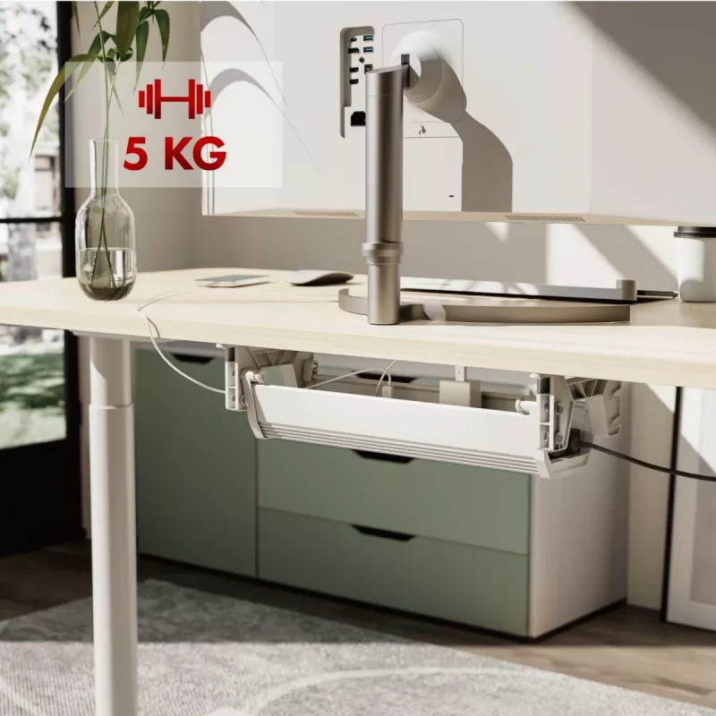 Maclean Kabel-/Steckdosenleisten-Organizer unter dem Schreibtisch, max. Belastung 5 kg, weiß, MC-106 W