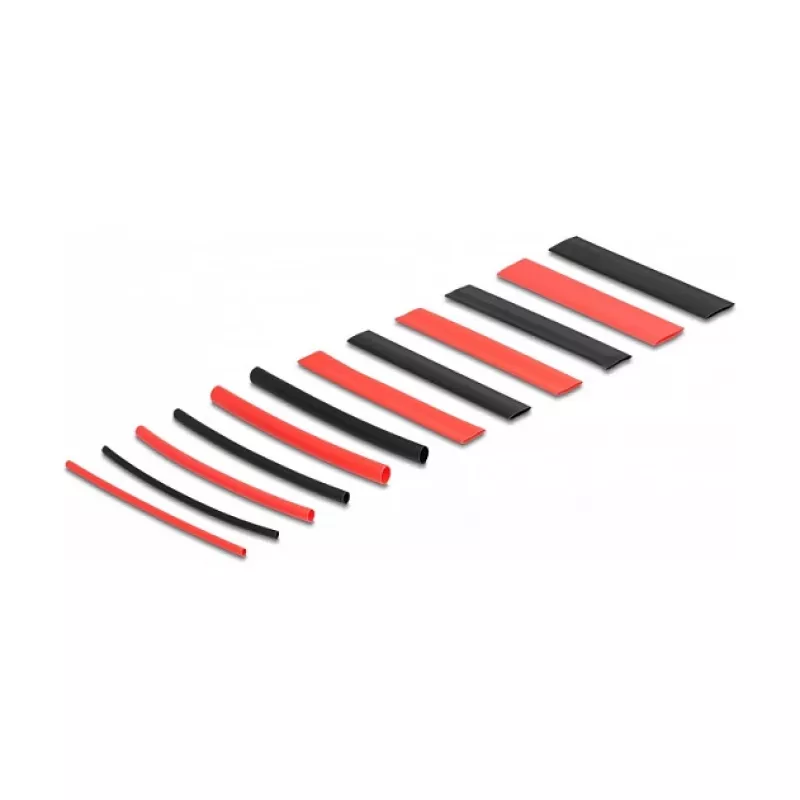 Schrumpfschlauch DeLOCK 20909 196 Stück schwarz rot 2:1