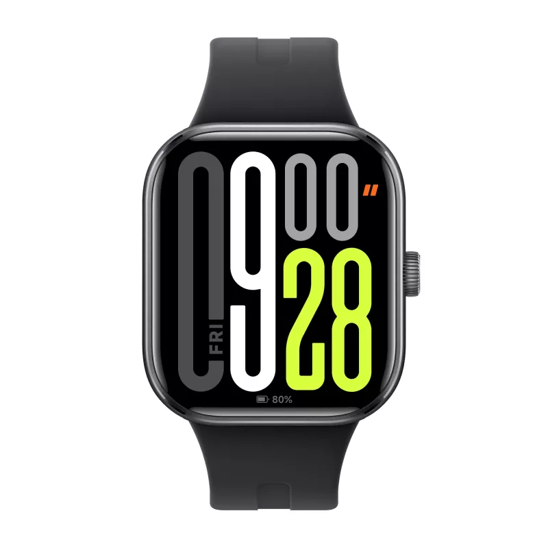 Smartwatch Xiaomi Watch 5 rechteckig 2,07 Zoll AMOLED-Display, schwarzes Gehäuse, schwarzes TPU-Armband, 47,5 mm, 5 ATM