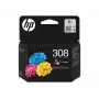 HP 308 Original-Tintenpatrone, 3-Farben, Standardausbeute, Cyan, Magenta, Gelb, Farbstofftinte, 1 Stück, 120 Seiten, Kombipack