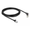 Netzwerkkabel DeLOCK RJ45 Cat.6A S/FTP schlank 90° 3 m Schwarz