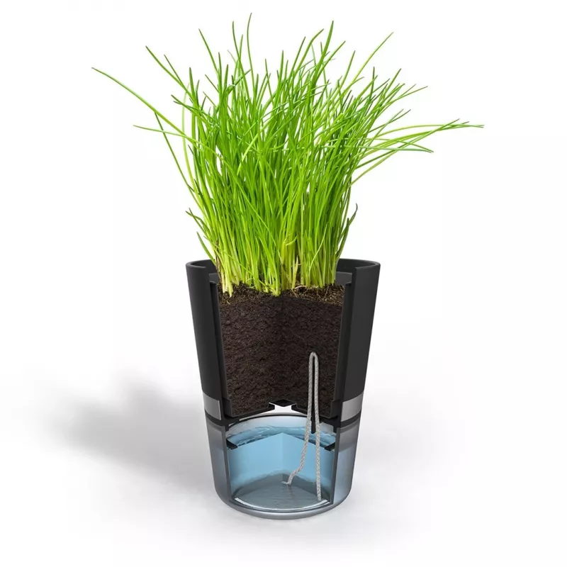 GEFU BOTANICO Kräutertopf freistehend Kunststoff, Edelstahl Schwarz