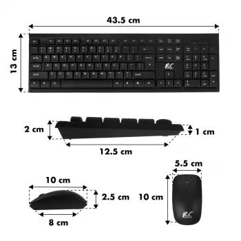NanoRS Wireless Keyboard and Mouse Combo mit ergonomischem Design – RS580 für reibungslose und effiziente Nutzung