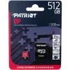 MicroSDXC-Speicherkarte PATRIOT 512 GB UHS‑I U3 V30 Class 10, Lesegeschwindigkeit bis 90 MB/s, Adapter inklusive