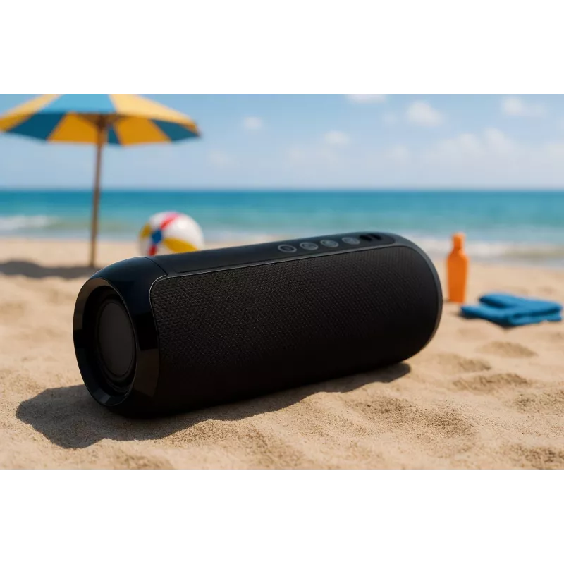 Tragbarer Bluetooth-Stereolautsprecher SQUEAK SQ1008 — 14W RMS, Bluetooth 5.3, 1200 mAh, IPX4, FM, LED, AUX, USB