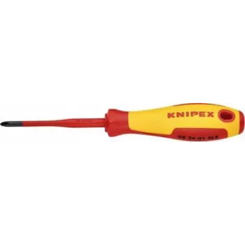 Knipex VDE Plus/minus-Schraubendreher Größe PH 1 Klingenlänge: 80 mm (98 24 01 SLS)
