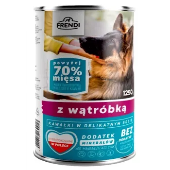 Nassfutter für Hunde Frendi – Leberstücke in feiner Sauce, 1,25 kg Beutel