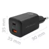 Qoltec 50766 Ladegerät für mobile Geräte Laptop, tragbare Spielkonsole, Powerbank, Smartphone, Smartwatch, Tablet Schwarz AC Schnellladen Innenbereich