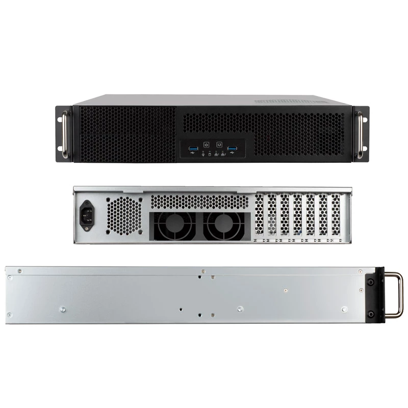 SilverStone RM23-502 Rackmount Server Chassis, ATX, USB 3.0 - 2U - Schwarz