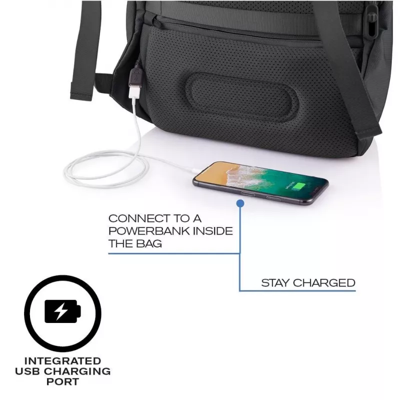 Freizeitrucksack XDDESIGN Bobby Soft mit 15,6-Zoll-Notebookfach, 16 l, PET, schwarz