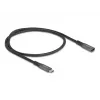 DeLOCK USB-Verlängerungskabel USB Typ-C Stecker auf Buchse 10 Gbit/s 0,5 m grau Metall