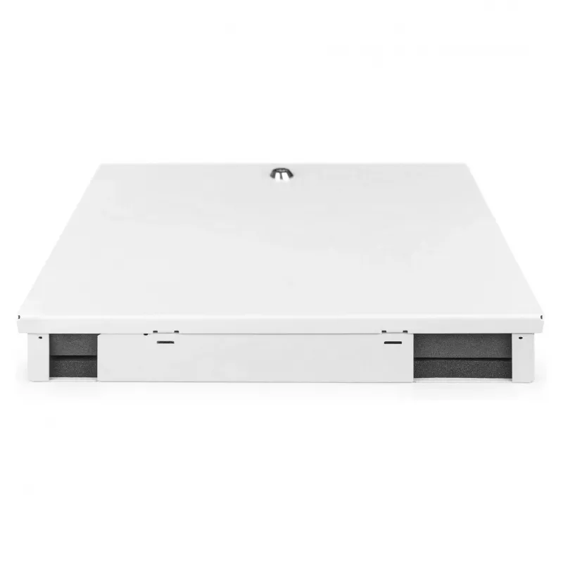 Glasfaser-Wandgehäuse DIGITUS DN-96843M-OS2, Singlemode, vormontiert, 24×LC DX-Adapter mit Pigtails, Stahl, grau, 320×54×280 mm