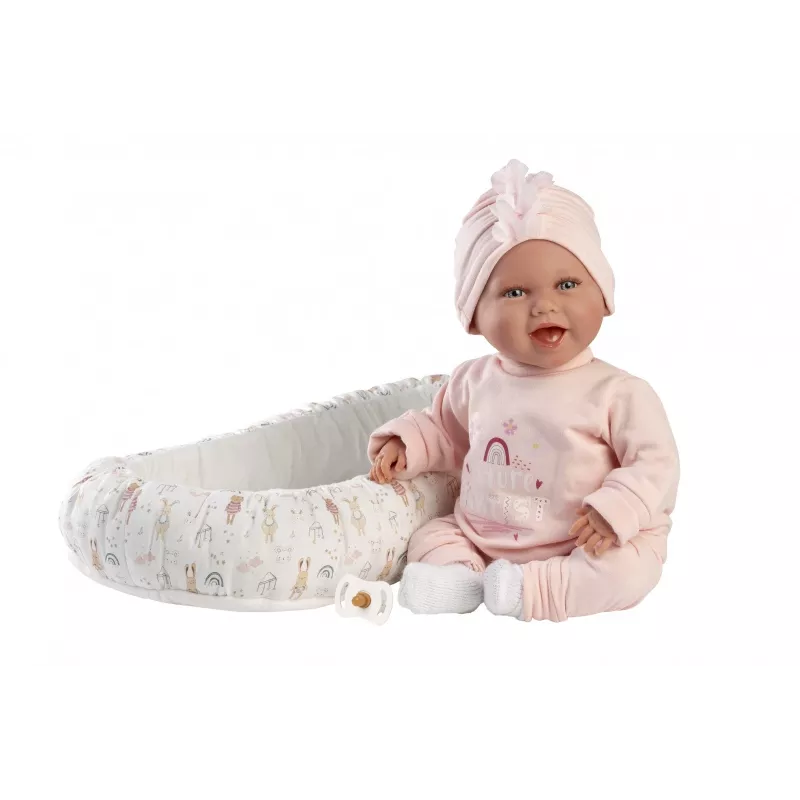 Babypuppe Llorens Mimi Baby 42 cm — realistisches Gesicht, lacht, weicher Körper
