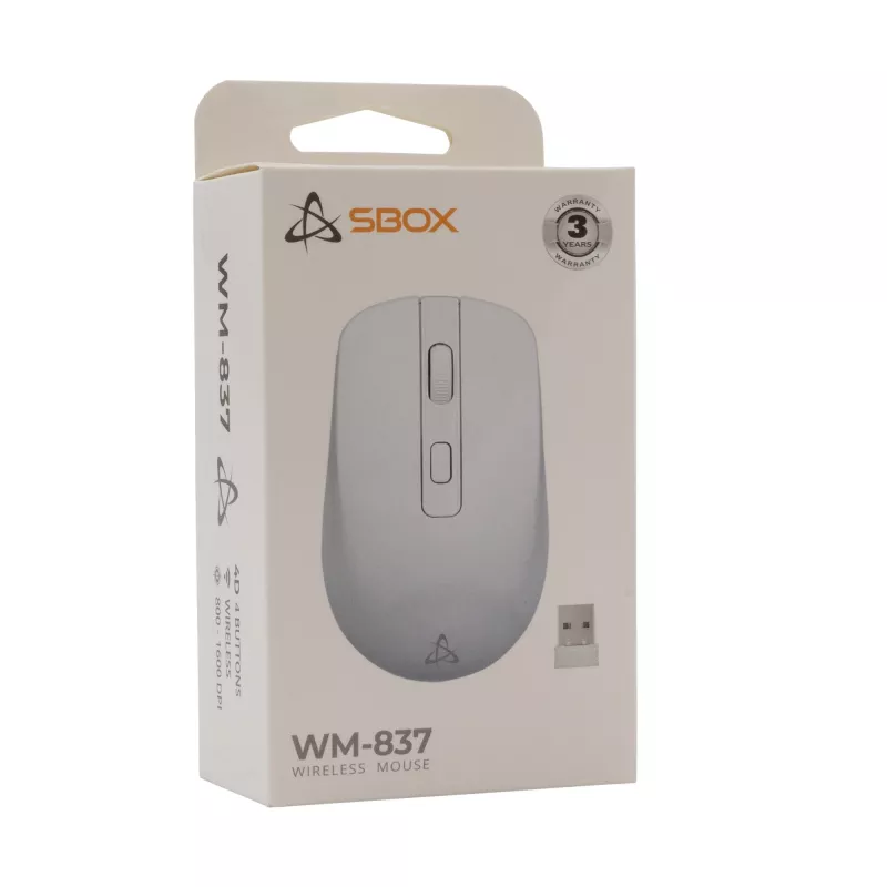 Maus SBOX WM-837 Weiß USB Typ-A