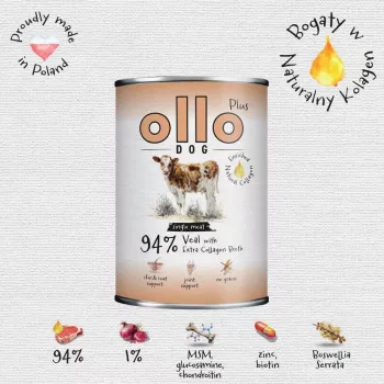 Ollo Plus Kollagen Kalbfleisch 400g Dose für Hunde