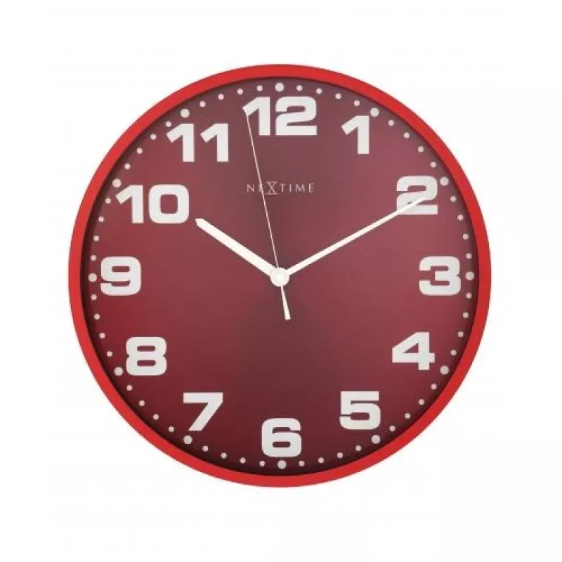 NeXtime Uhr 3053ro Dash Red, Ø35 cm, Wand, Rot/Silber