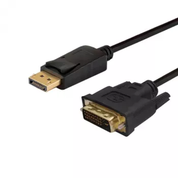 Videokabel-Adapter SAVIO CL-106 DisplayPort (Stecker) auf DVI (Stecker), 1,8 m, Schwarz, max. 1920×1080