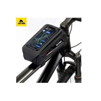 Wildman M90 Fahrradrahmentasche mit Handyhalterung Schwarz