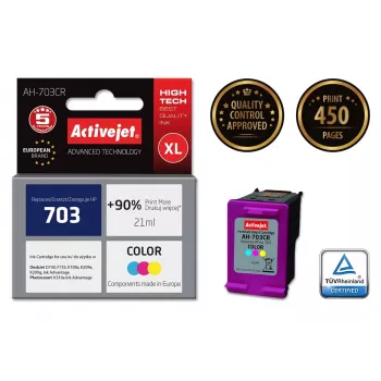 Tintenpatrone ActiveJet AH-703CR kompatibel für HP, Farbe (Cyan/Magenta/Gelb), High (XL) 21 ml, pigmentbasiert