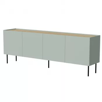 Kommoden cama meble FELLINI 2000×400×700 mm, oliv mit geöltem Eichenholz-Oberteil, MDF-Rahmen