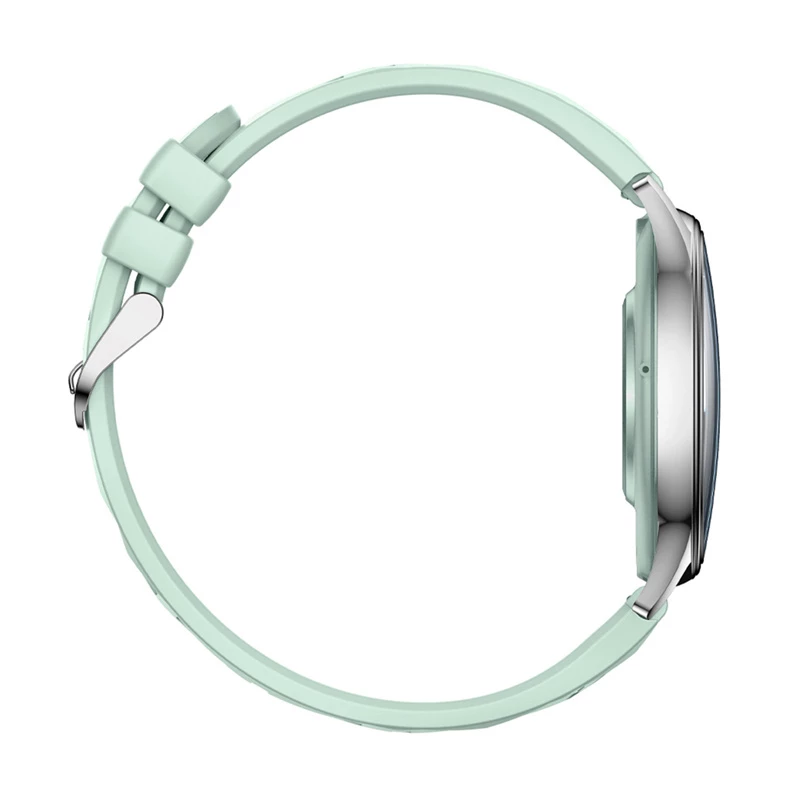 Smartwatch Colmi L28 – Silber-grünes Gehäuse mit grünem Lederarmband