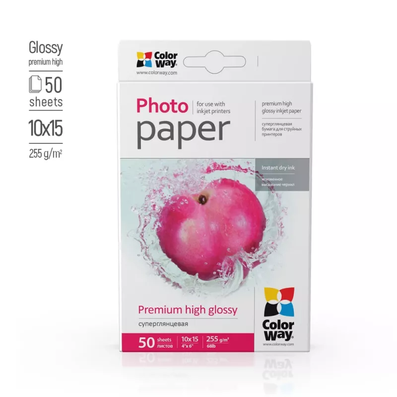 Fotopapier ColorWay PSG2550504R glänzend 255 g/m² 10x15 cm 50 Blatt