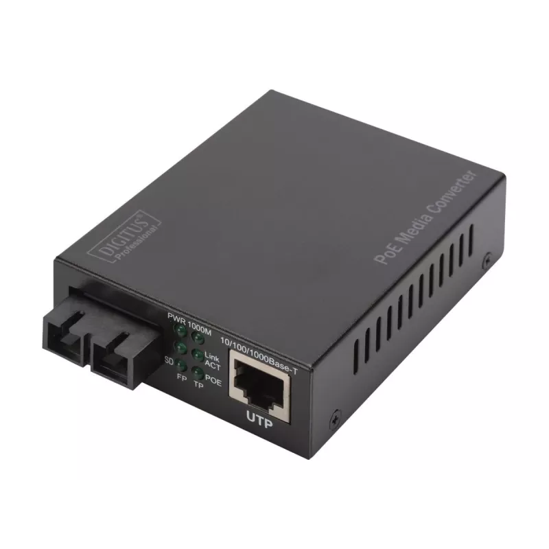 Digitus Gigabit PoE Medienkonverter, RJ45 / SC, SM, PSE