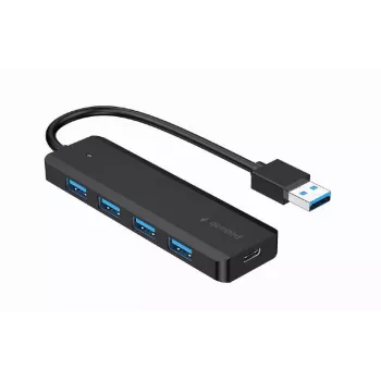 USB-Hub Gembird 4-Port USB 3.1 (Gen 1) — 4 Ports, USB 3.2 Gen 1 Type-A, 5V/2.1A, 109×30×10 mm, schwarz