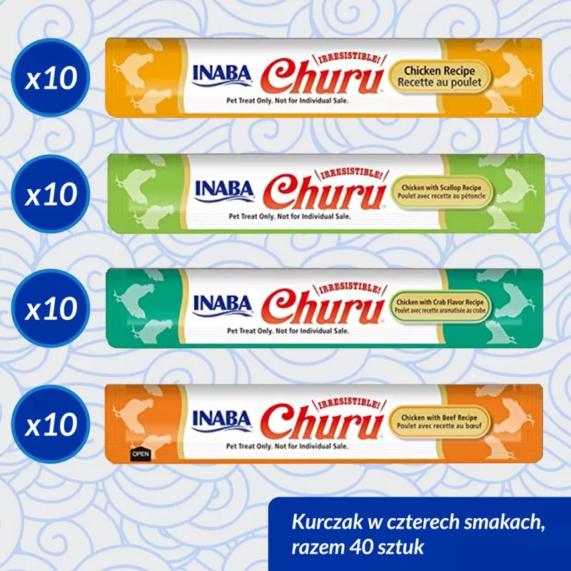 Katzenleckerli INABA Churu Variety Box — Hühnerpasten-Leckerli, 40 × 14 g, getreidefrei, gluten- und sojafrei