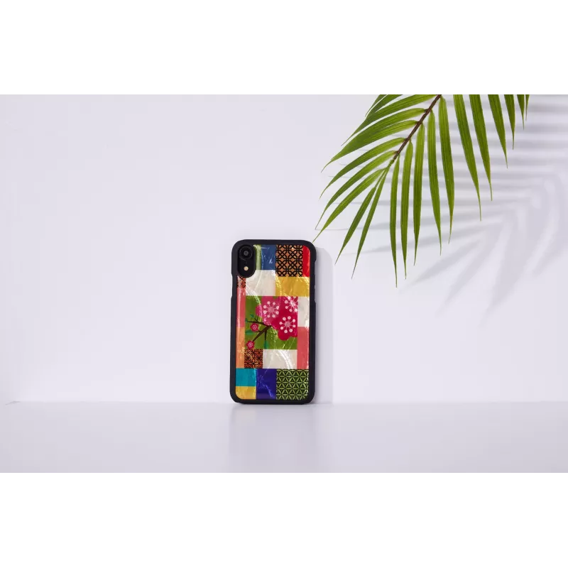 Handyhülle iKins für iPhone XR — Kirschblütenmuster, schwarz