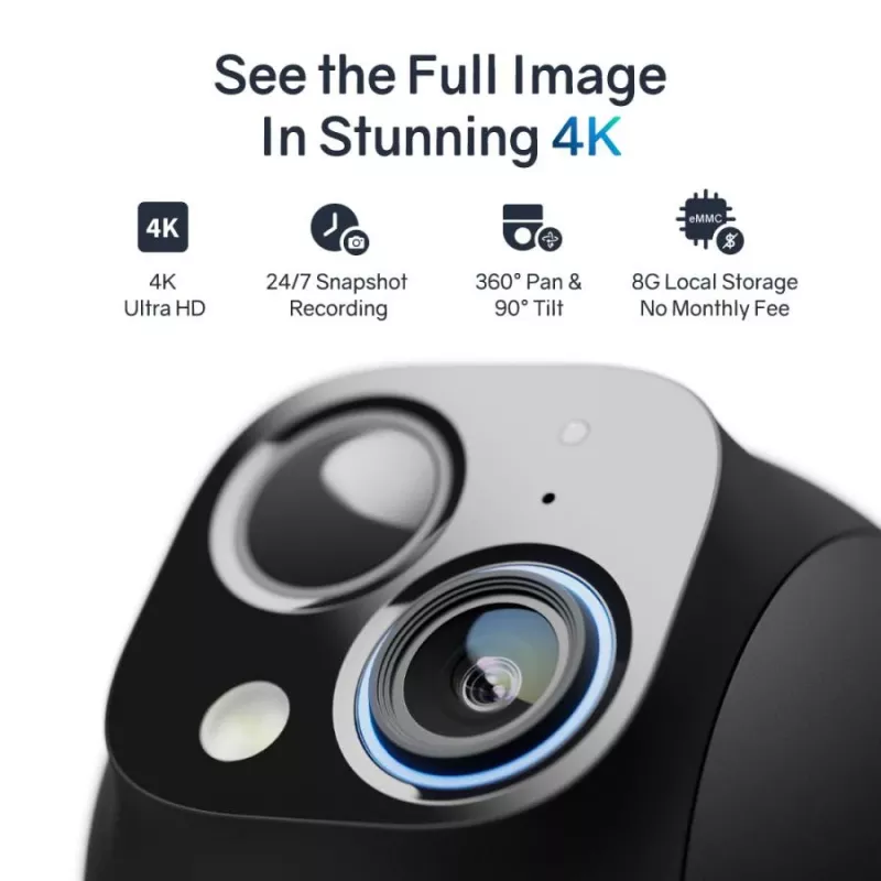 Safemo ST1 SolarCam 4K UHD Video, 8x Zoom, 132° Sicht, Nachtsicht, Wi-Fi 2,4 GHz, 3W Solar, Weiß