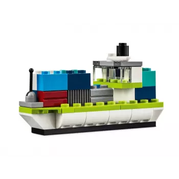 LEGO Classic Kreative Fahrzeuge Buntes Modellauto-Set mit Polizeiauto-Spielzeug & 11023 Klassische grüne Grundplatte Quadrat 32x32 Noppen Baugras