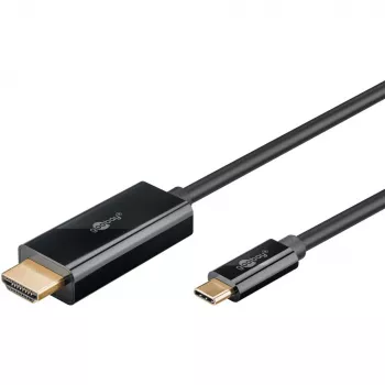 Goobay USB-C-auf-HDMI-Kabel 4K bei 60 Hz 1 m schwarz - -Stecker> HDMI (75696)