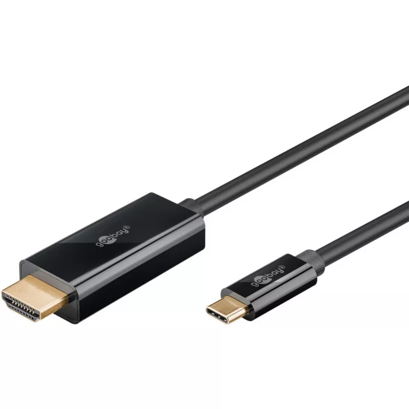 Goobay USB-C-auf-HDMI-Kabel 4K bei 60 Hz 1 m schwarz - -Stecker> HDMI (75696)