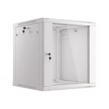Lanberg Wandmontage-Installationsschrank 19'' 12U 600x600mm grau (Glastür)