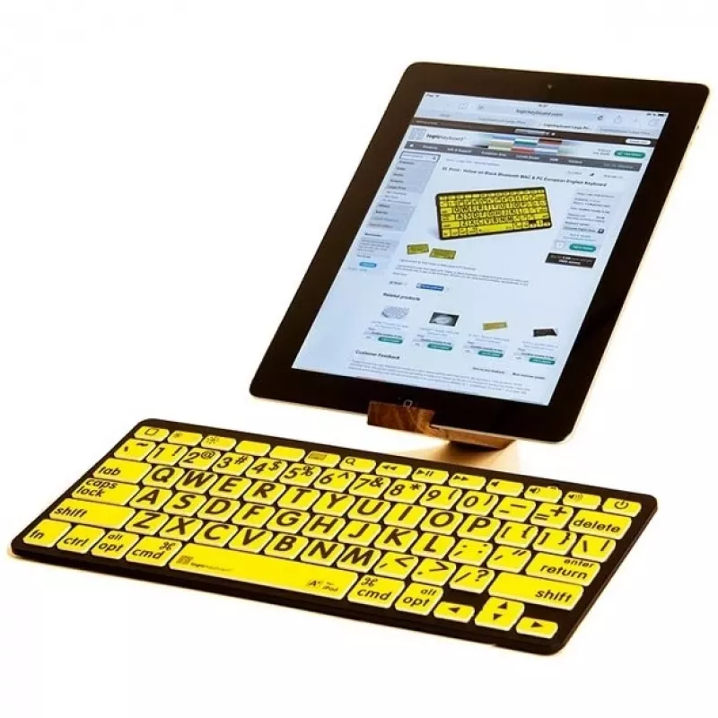Logickeyboard LKB-LPBY-BTON-DE Tastatur Bluetooth QWERTZ Deutsch Schwarz - Gelb (LKB-LPBY-BTON-DE)