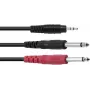 Audio-Adapterkabel Omnitronic 3,5 mm auf 2×3,5 mm, ECO-Serie, 3 m