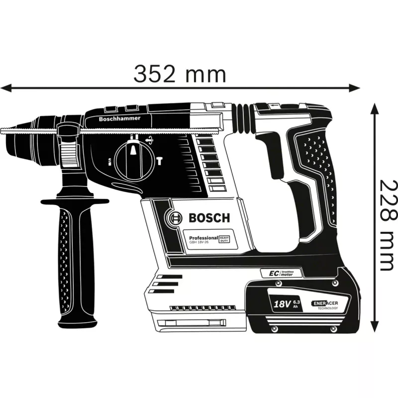 BOSCH. SDS+ Hammer GBH 18V-26 Solo 2,6J