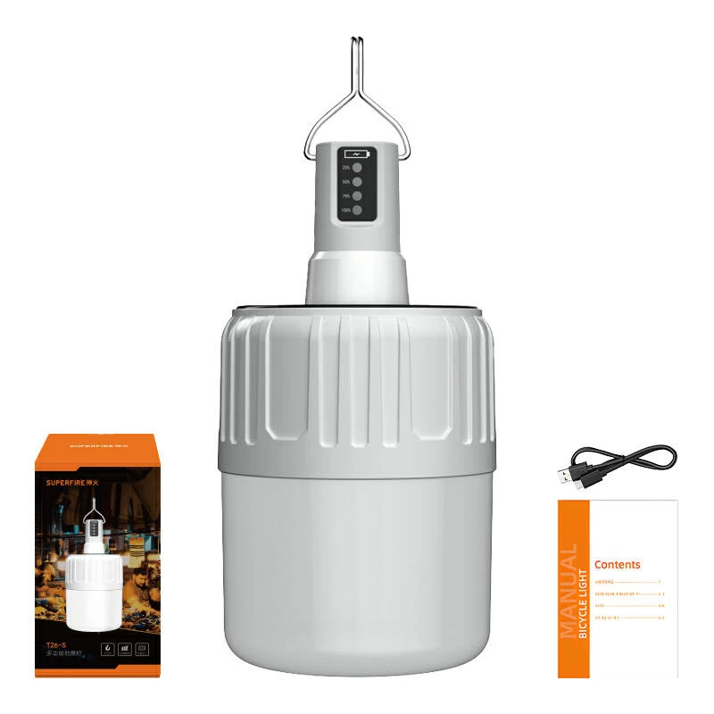 Campinglampe Superfire T26-S — 500 lm, Solaraufladung, 18 W
