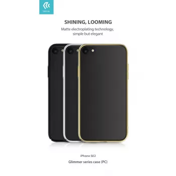 Schutzhülle Devia Glimmer Serie für iPhone SE2, gold, harte PC-Rückseite