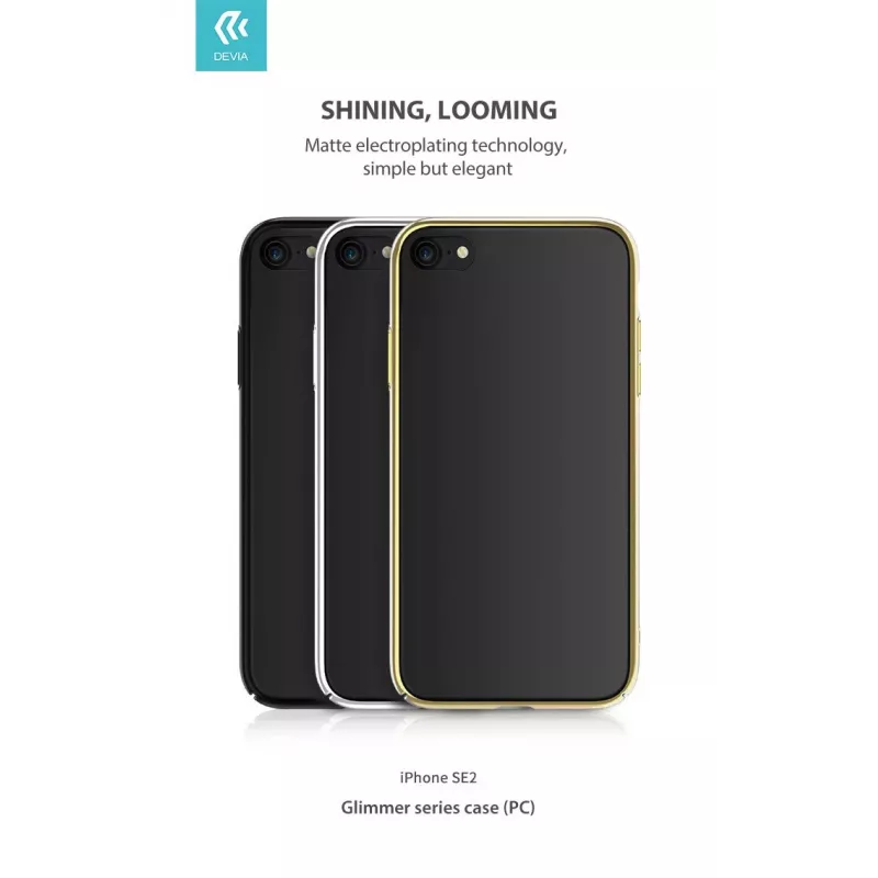 Schutzhülle Devia Glimmer Serie für iPhone SE2, gold, harte PC-Rückseite