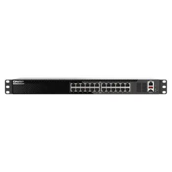 QNAP QSW-M3224-24T Netzwerk-Switch Managed L3 10G Ethernet (100/1000/10000) 1U Schwarz, Silber